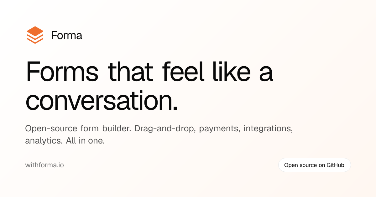 Forma — Open-Source Form Builder with Payments & API